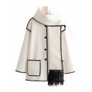 Wollmantel mit Schal