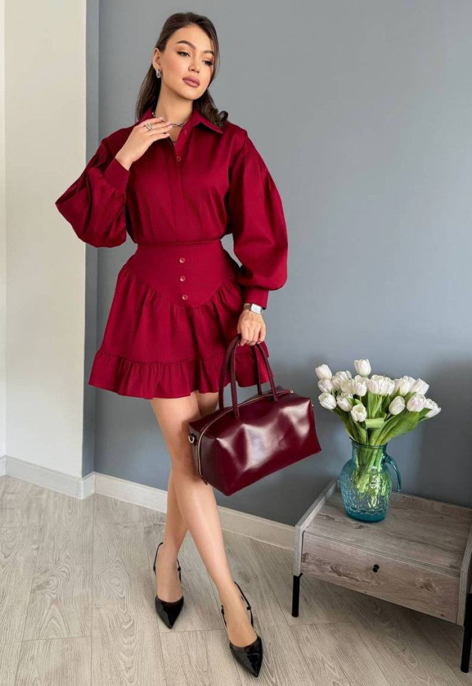 Blusenset mit High-Waist Rock