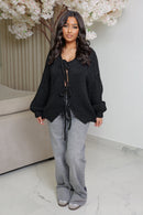 Black Ribbon Cardigan